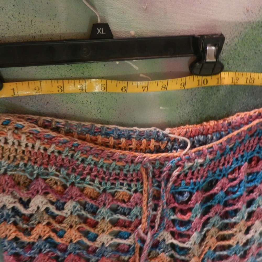 OOAK crochet boho mermaid skirt swim coverup custom handcrafted rose teal citrus - Picture 13 of 16